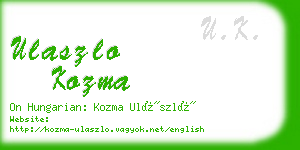 ulaszlo kozma business card